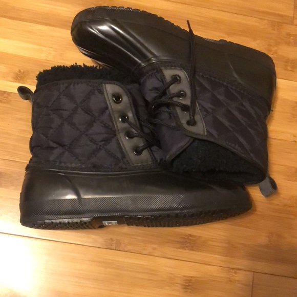 Eddie Bauer Vintage Black, Quilted Waterproof Lined Snow Duck Boots Size 10 - Picture 5 of 11